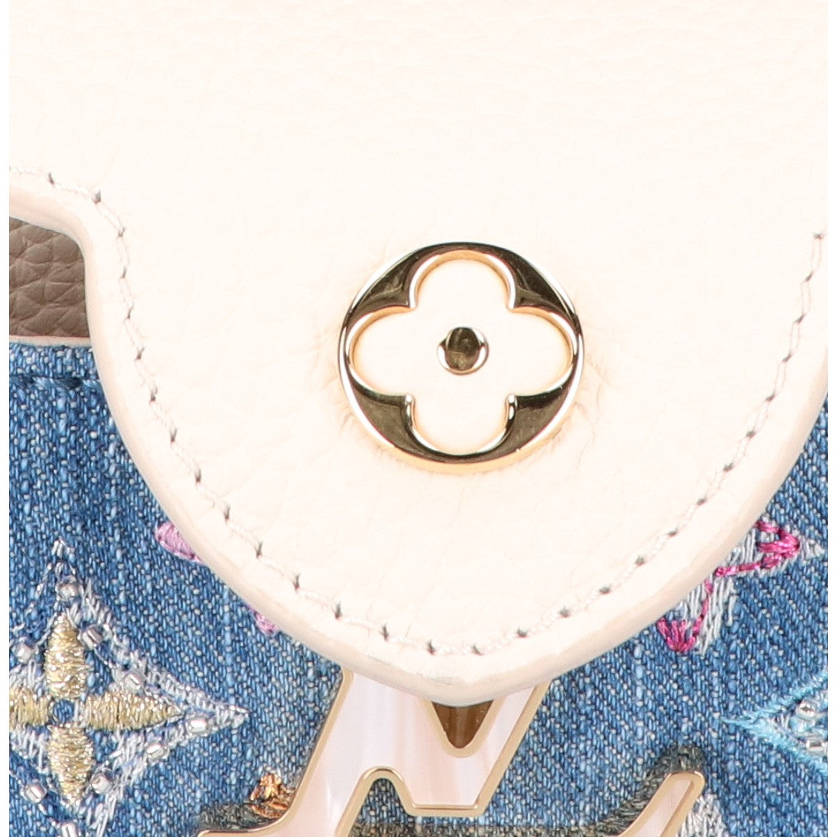 LOUIS VUITTON ルイヴィトン 美品 M12947 25SS モノグラムデニム ビーズ刺繍 カプシーヌMINI 2WAY チェーンショルダーバッグ ハンドバッグ