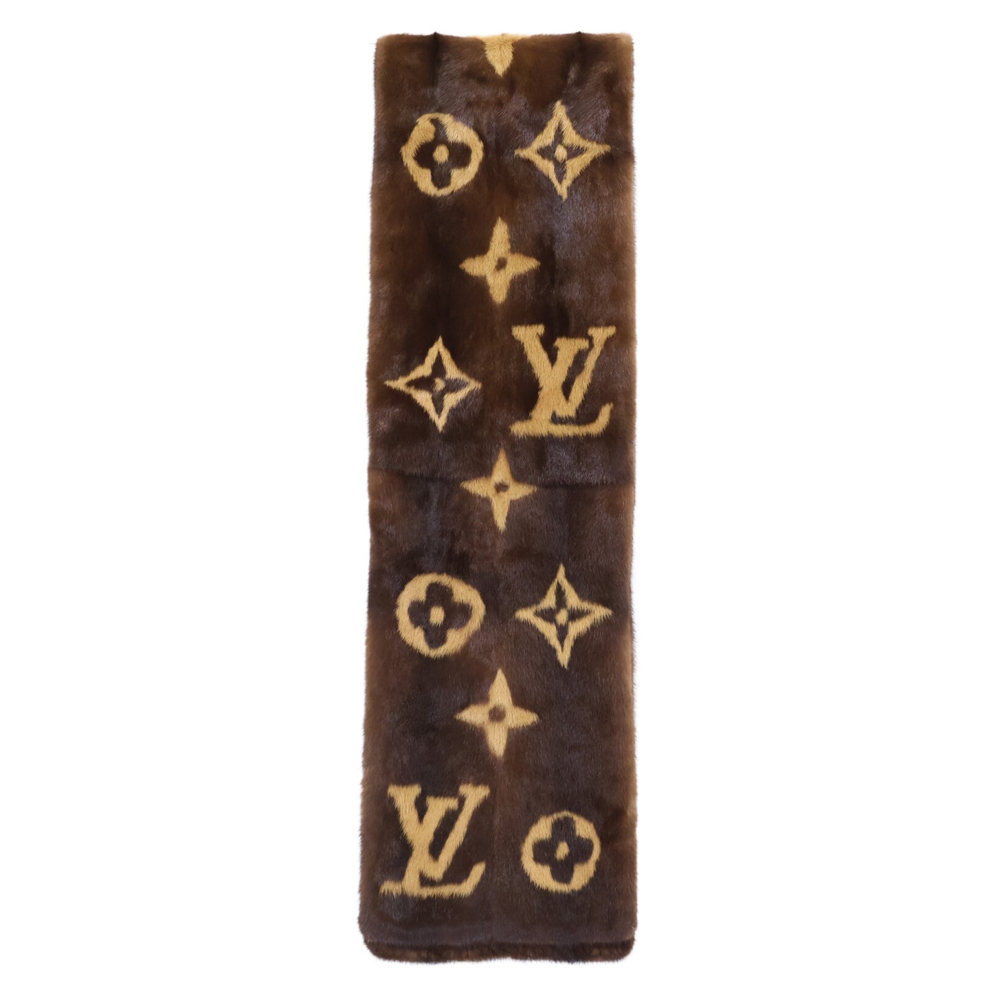 LOUIS VUITTON ルイヴィトン 美品 国内正規 モノグラム ミンクファー マフラー ストール