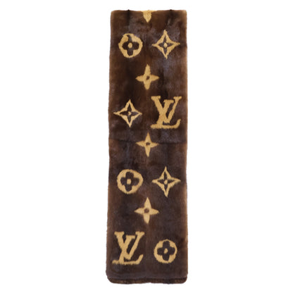 LOUIS VUITTON ルイヴィトン 美品 国内正規 モノグラム ミンクファー マフラー ストール