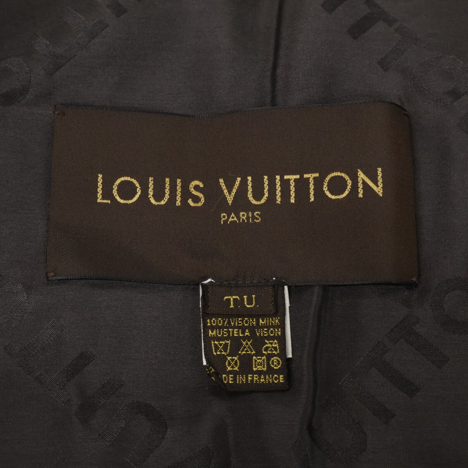 LOUIS VUITTON ルイヴィトン 美品 国内正規 モノグラム ミンクファー マフラー ストール