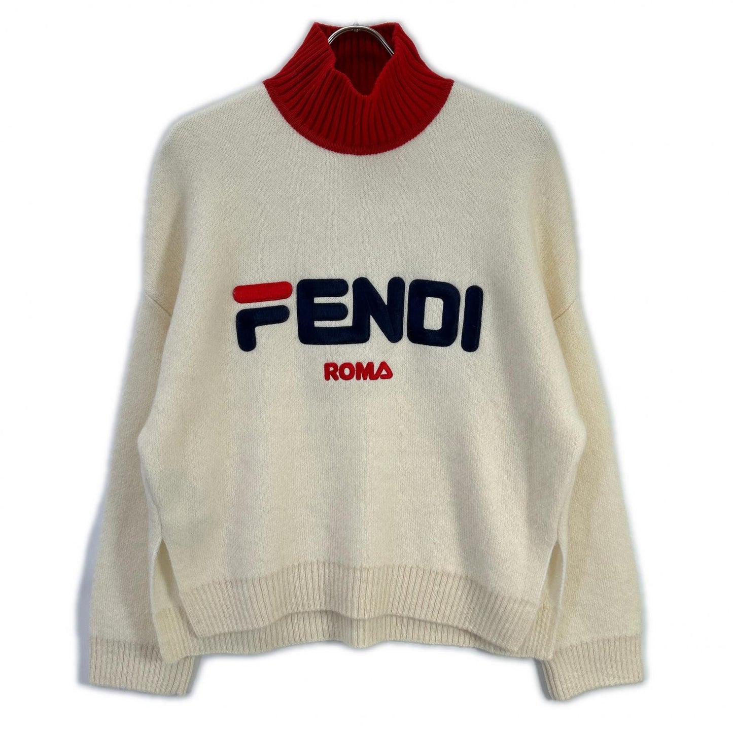 FENDI フェンディ ×フィラ 18年製 FZY688 ロゴ ニットセーター トップス