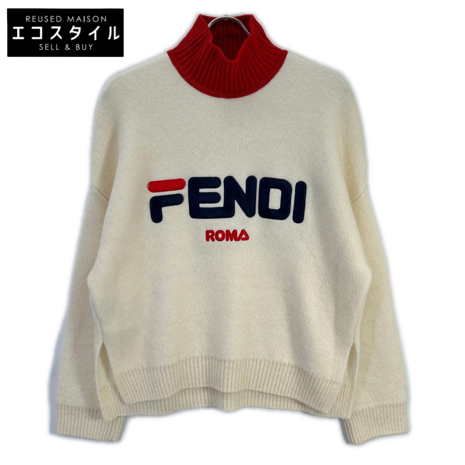FENDI フェンディ ×フィラ 18年製 FZY688 ロゴ ニットセーター トップス