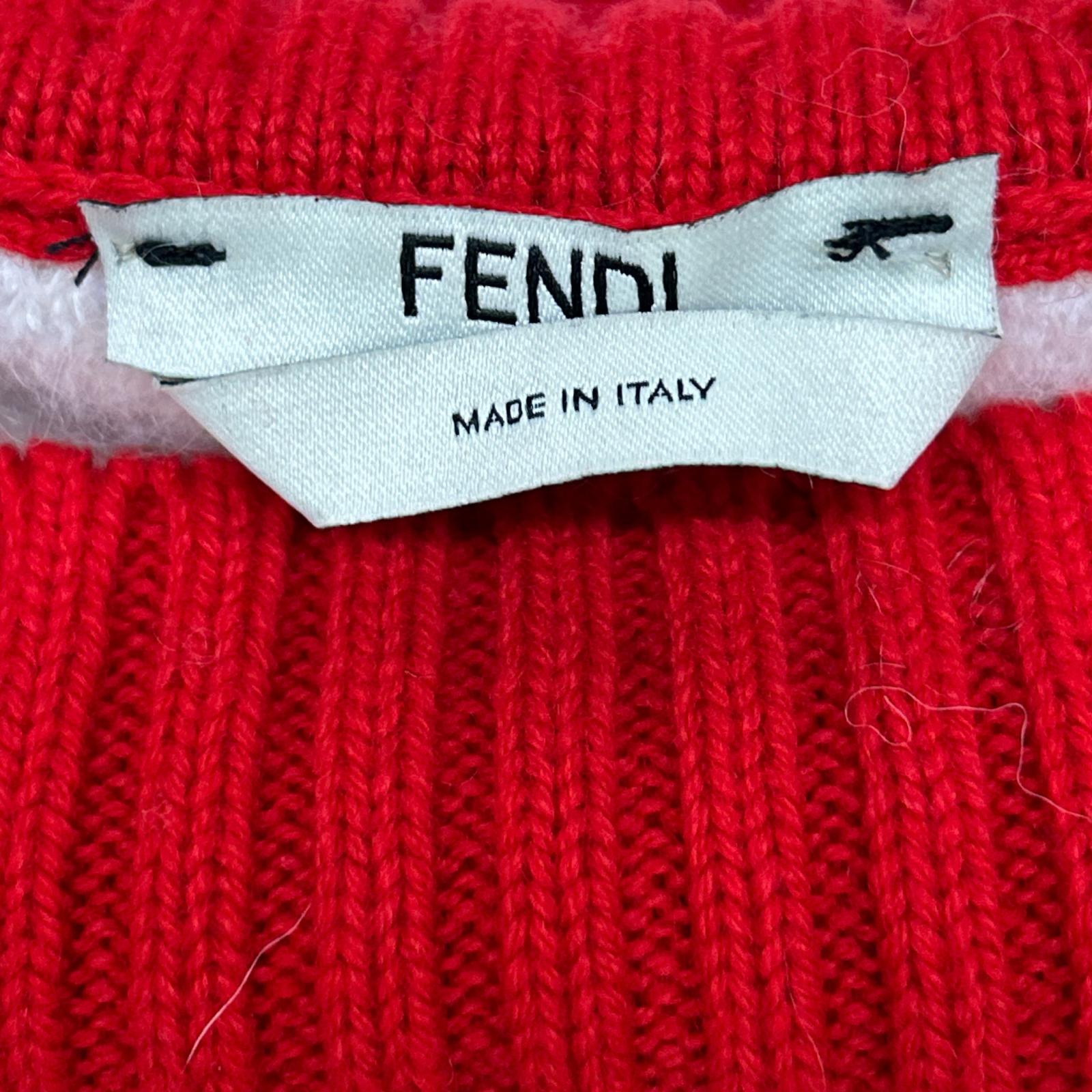 FENDI フェンディ ×フィラ 18年製 FZY688 ロゴ ニットセーター トップス