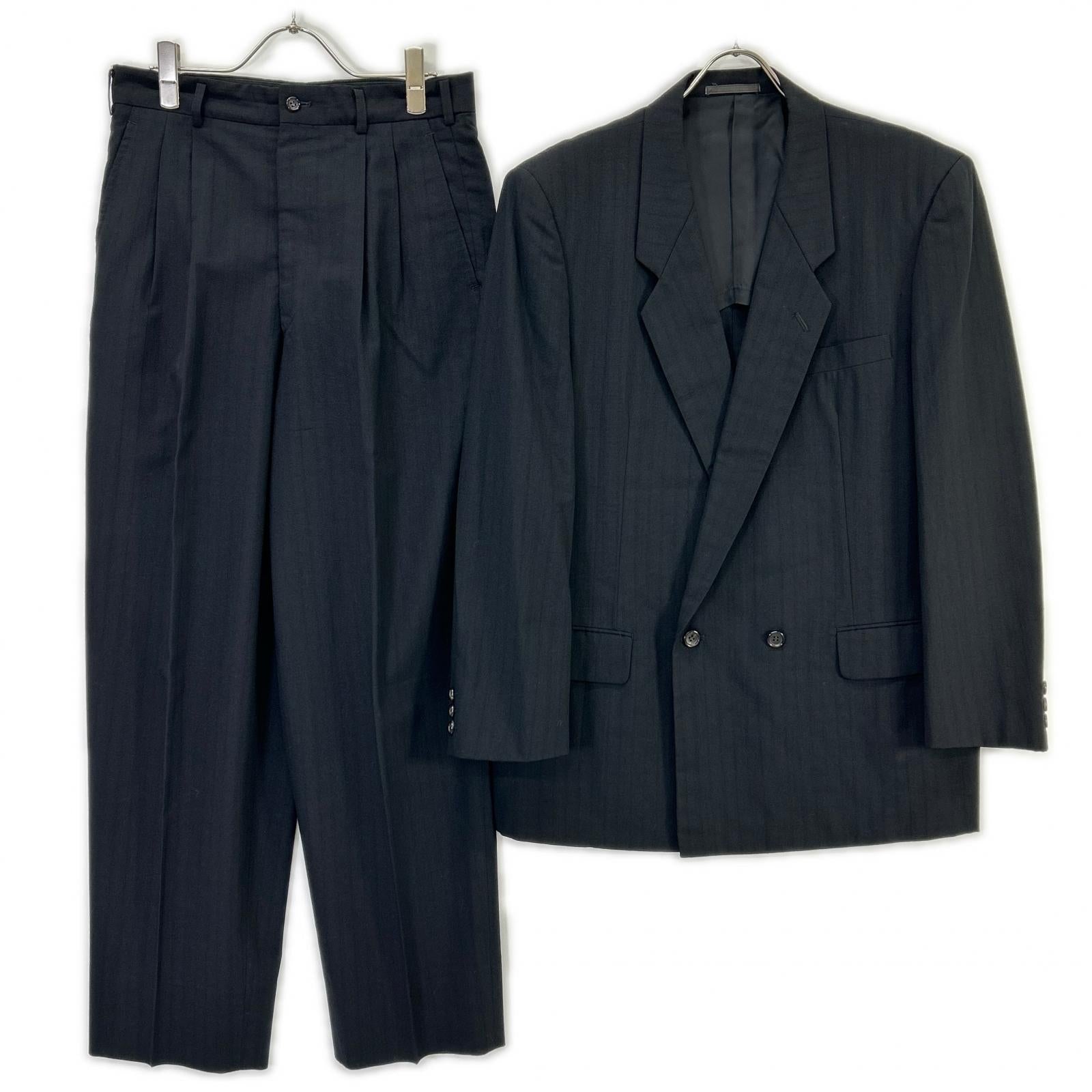 COMMEdesGARCONS HOMME コムデギャルソンオム AD1989 田中オム HS-02001M ブラックシャドウストライプ ダブルスーツ スーツ セットアップ