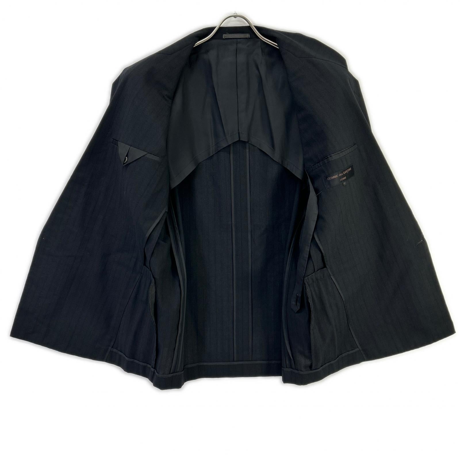 COMMEdesGARCONS HOMME コムデギャルソンオム AD1989 田中オム HS-02001M ブラックシャドウストライプ ダブルスーツ スーツ セットアップ