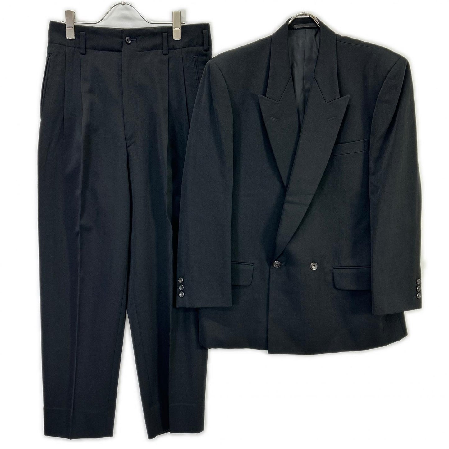 COMMEdesGARCONS HOMME コムデギャルソンオム AD1989 田中オム HJ-05017S ブラック ピークドラペル ダブルスーツ スーツ セットアップ