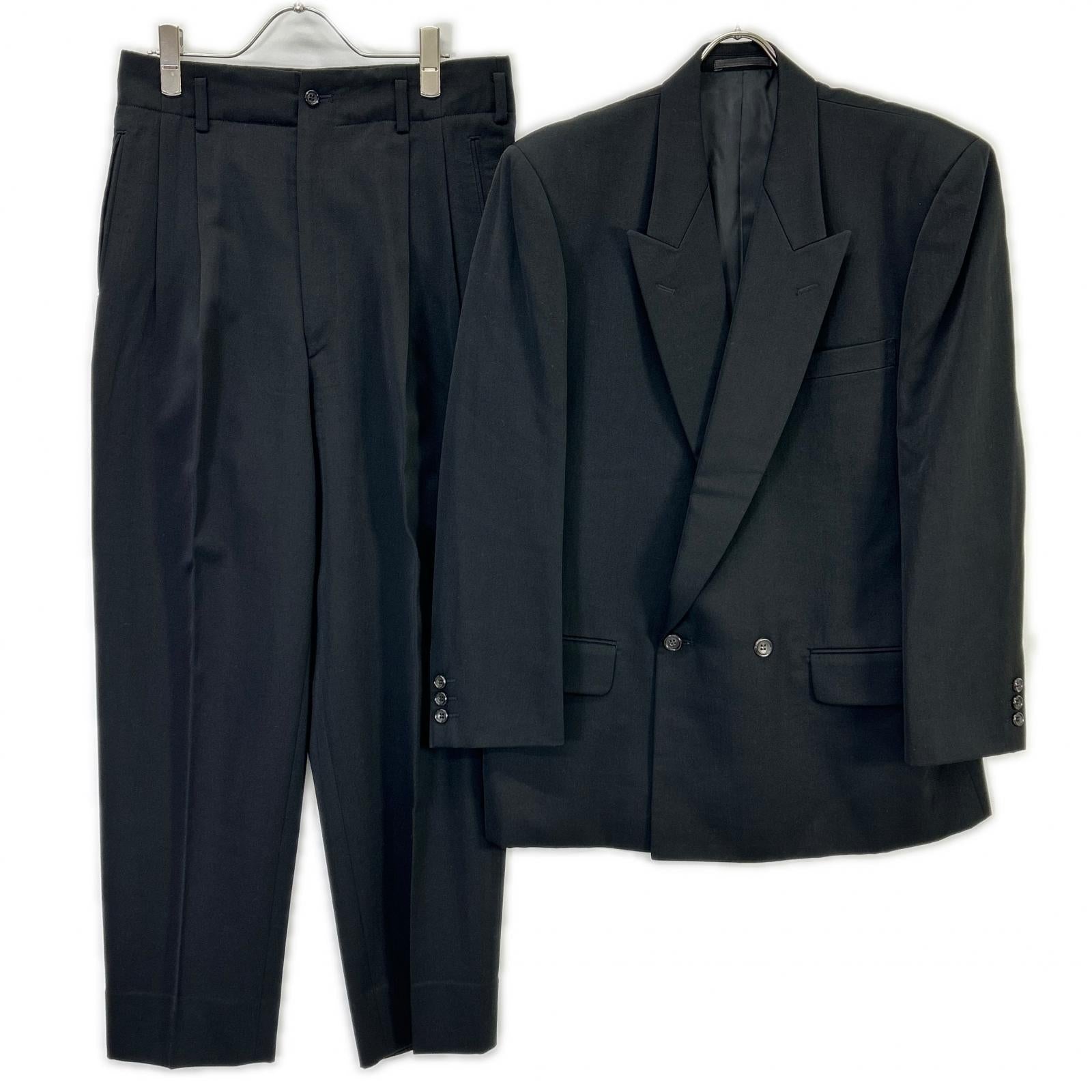 COMMEdesGARCONS HOMME コムデギャルソンオム AD1989 田中オム HJ-05017S ブラック ピークドラペル ダブルスーツ スーツ セットアップ