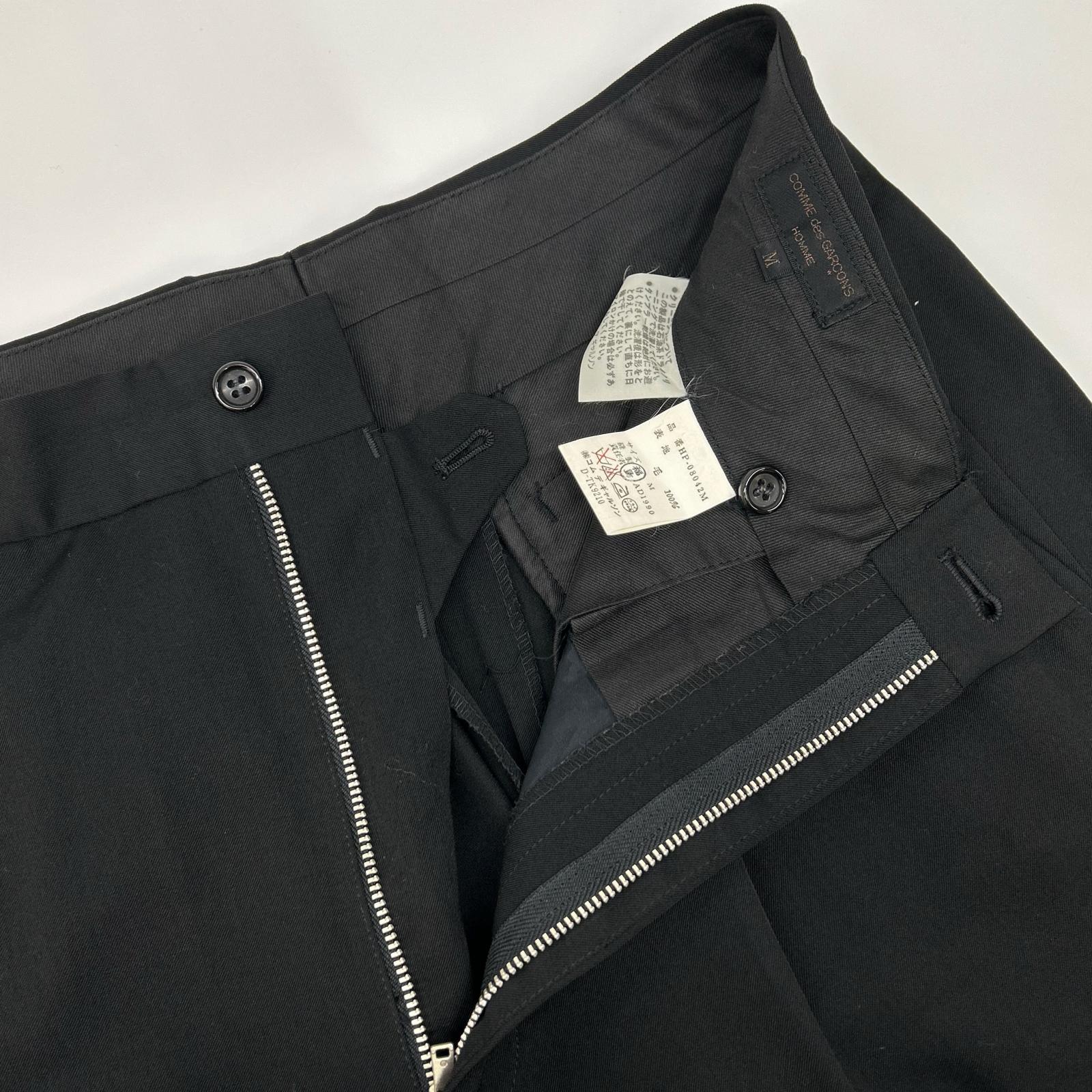 COMMEdesGARCONS HOMME コムデギャルソンオム 90s 田中オム HP-08042S ブラック 2タック ワイドトラウザー ボトムス