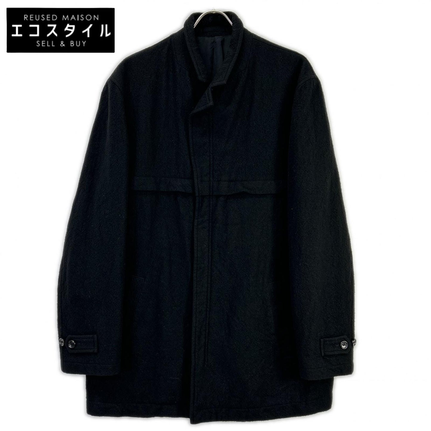 COMMEdesGARCONS HOMME コムデギャルソンオム 90s 田中オム HJ-070780 ブラック 圧縮ウール ジップ コート コート