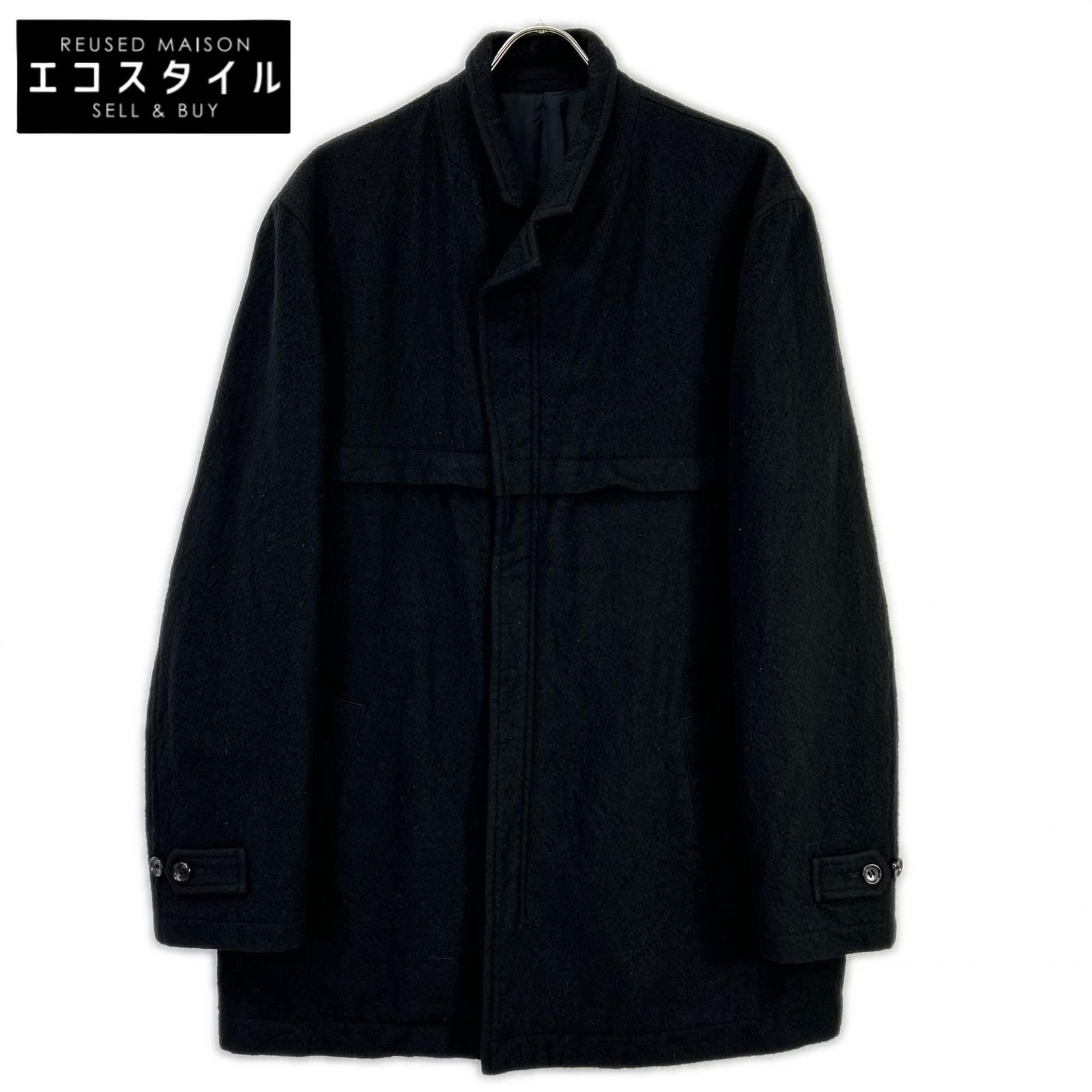 COMMEdesGARCONS HOMME コムデギャルソンオム 90s 田中オム HJ-070780 ブラック 圧縮ウール ジップ コート コート