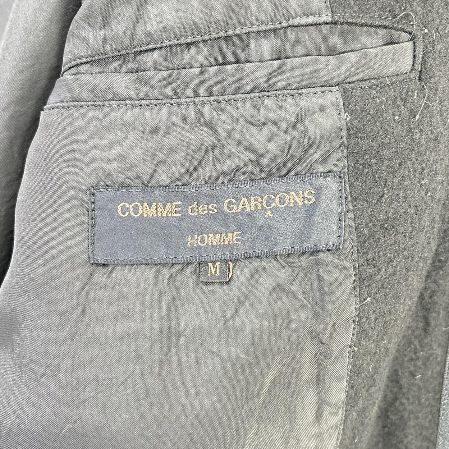 COMMEdesGARCONS HOMME コムデギャルソンオム 90s 田中オム HJ-070780 ブラック 圧縮ウール ジップ コート コート