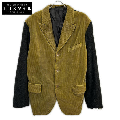 COMMEdesGARCONS HOMME PLUS コムデギャルソンオムプリュス 1994AW　縮絨期 PJ-04003S コーデュロイ ウール 異素材ミックス ピークドラペルジャケット コート