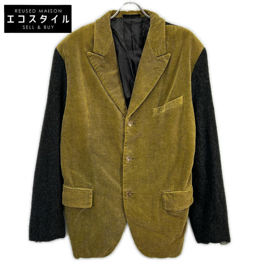 COMMEdesGARCONS HOMME PLUS コムデギャルソンオムプリュス 1994AW　縮絨期 PJ-04003S コーデュロイ ウール 異素材ミックス ピークドラペルジャケット コート