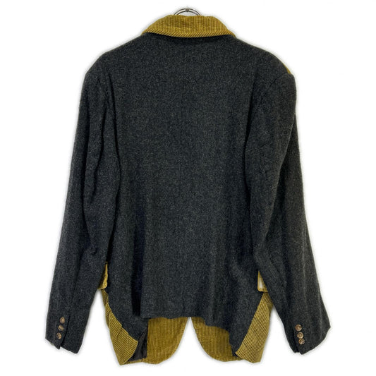 COMMEdesGARCONS HOMME PLUS コムデギャルソンオムプリュス 1994AW　縮絨期 PJ-04003S コーデュロイ ウール 異素材ミックス ピークドラペルジャケット コート