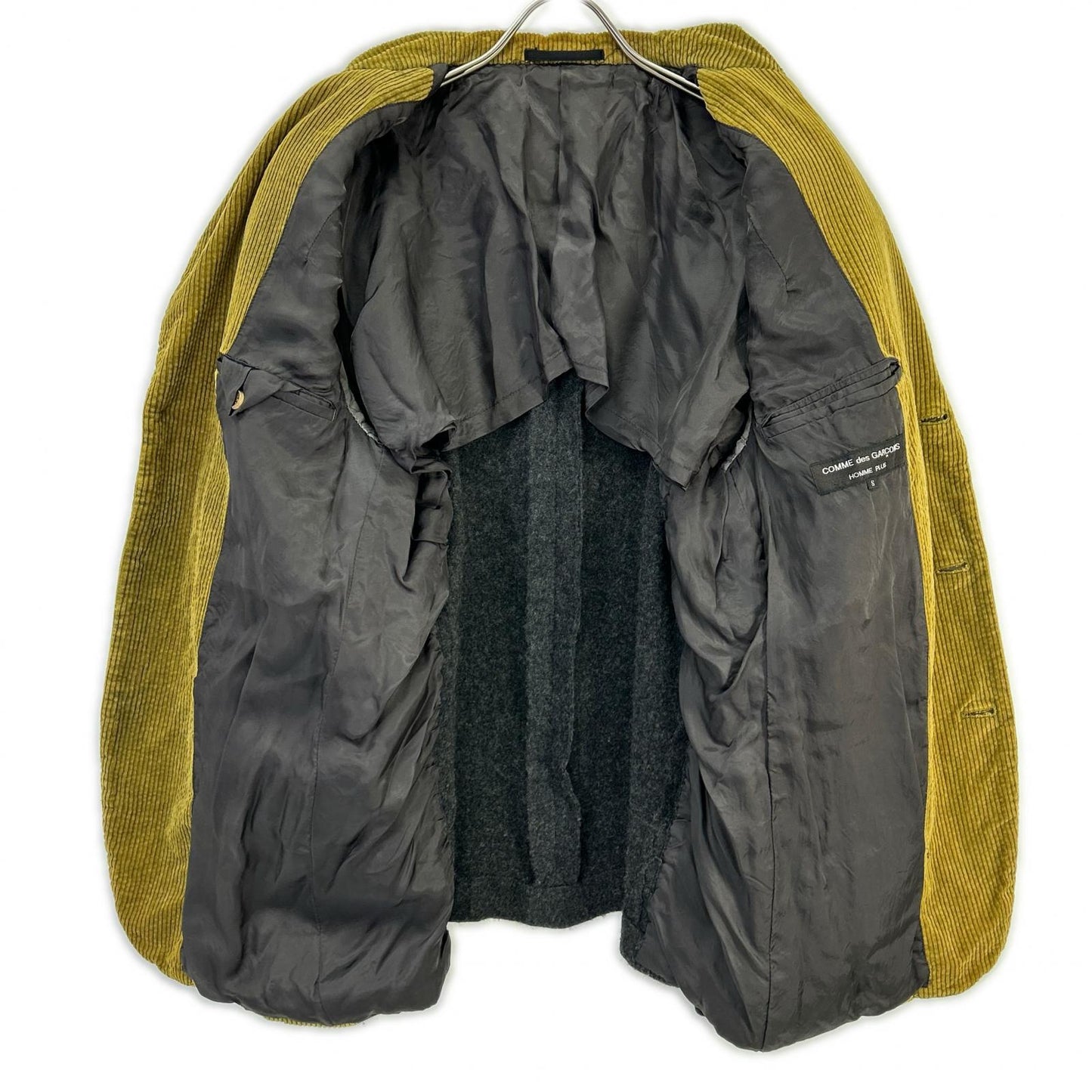 COMMEdesGARCONS HOMME PLUS コムデギャルソンオムプリュス 90s PJ-04003S コーデュロイ ウール 異素材ミックス ピークドラペルジャケット コート