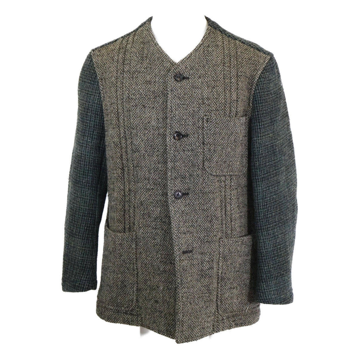 COMMEdesGARCONS HOMME PLUS コムデギャルソンオムプリュス 90s PJ-04037S カラーブロック ツイード ノーカラージャケット ジャケット