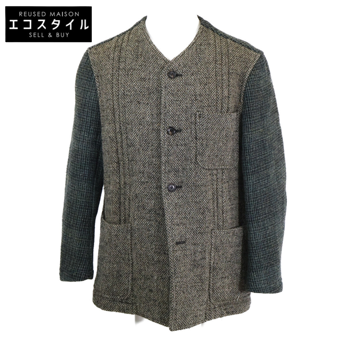 COMMEdesGARCONS HOMME PLUS コムデギャルソンオムプリュス 90s PJ-04037S カラーブロック ツイード ノーカラージャケット ジャケット