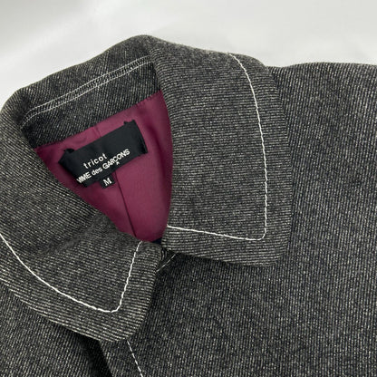 tricotCOMMEdesGARCONS トリココムデギャルソン 00s TL-C013 インナーブロックパターン ラウンドカラー コート コート