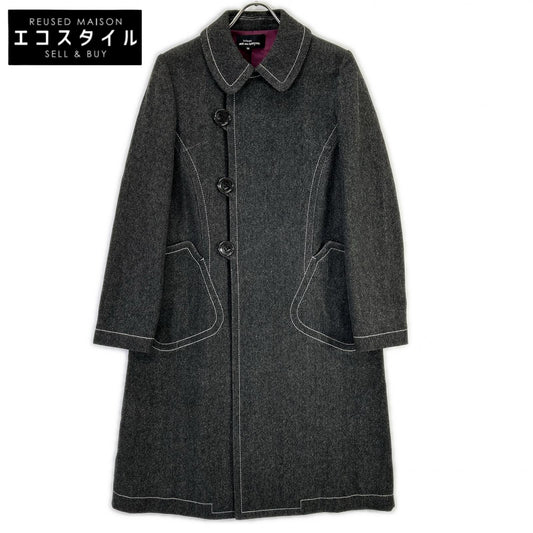 tricotCOMMEdesGARCONS トリココムデギャルソン 00s TL-C013 インナーブロックパターン ラウンドカラー コート コート