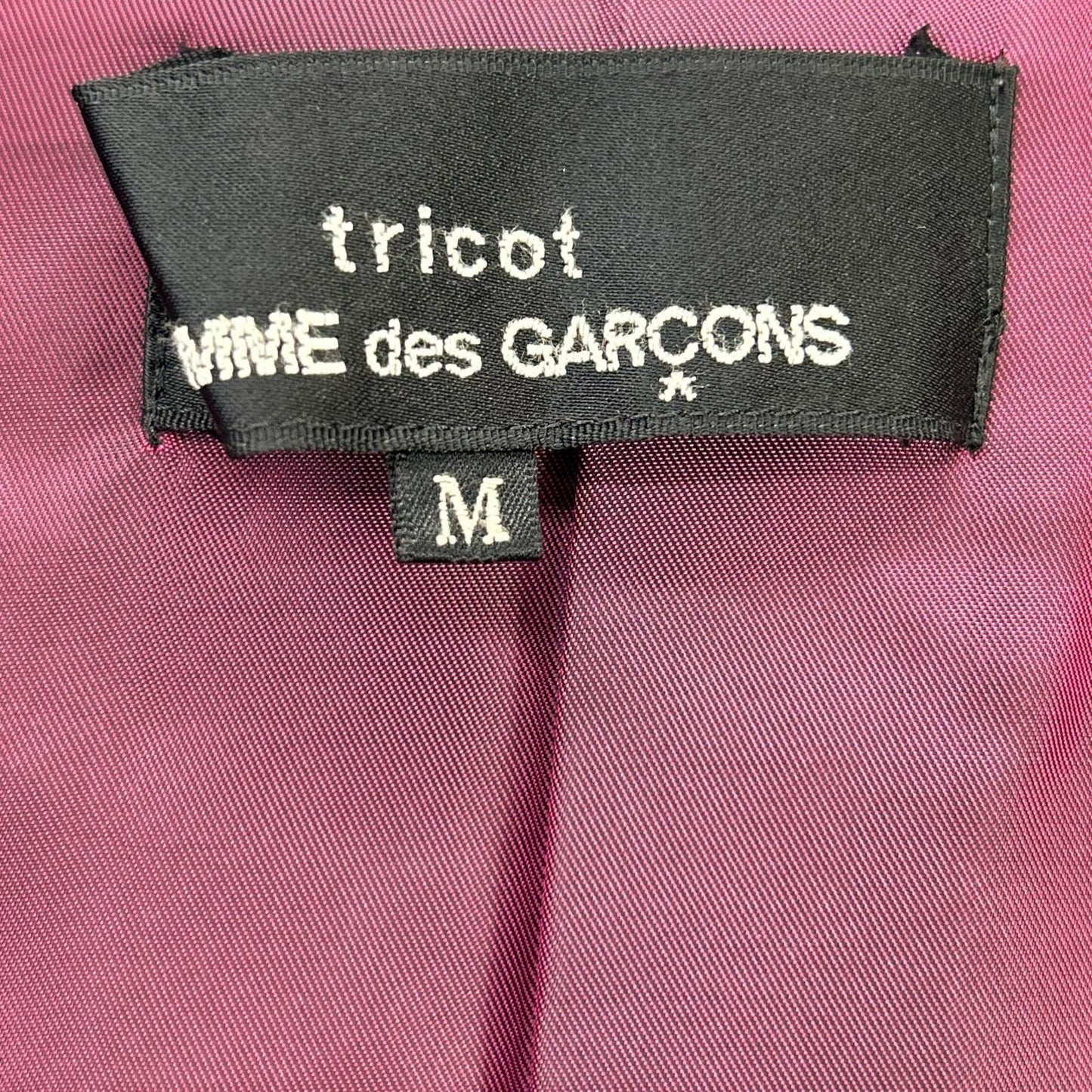 tricotCOMMEdesGARCONS トリココムデギャルソン 00s TL-C013 インナーブロックパターン ラウンドカラー コート コート