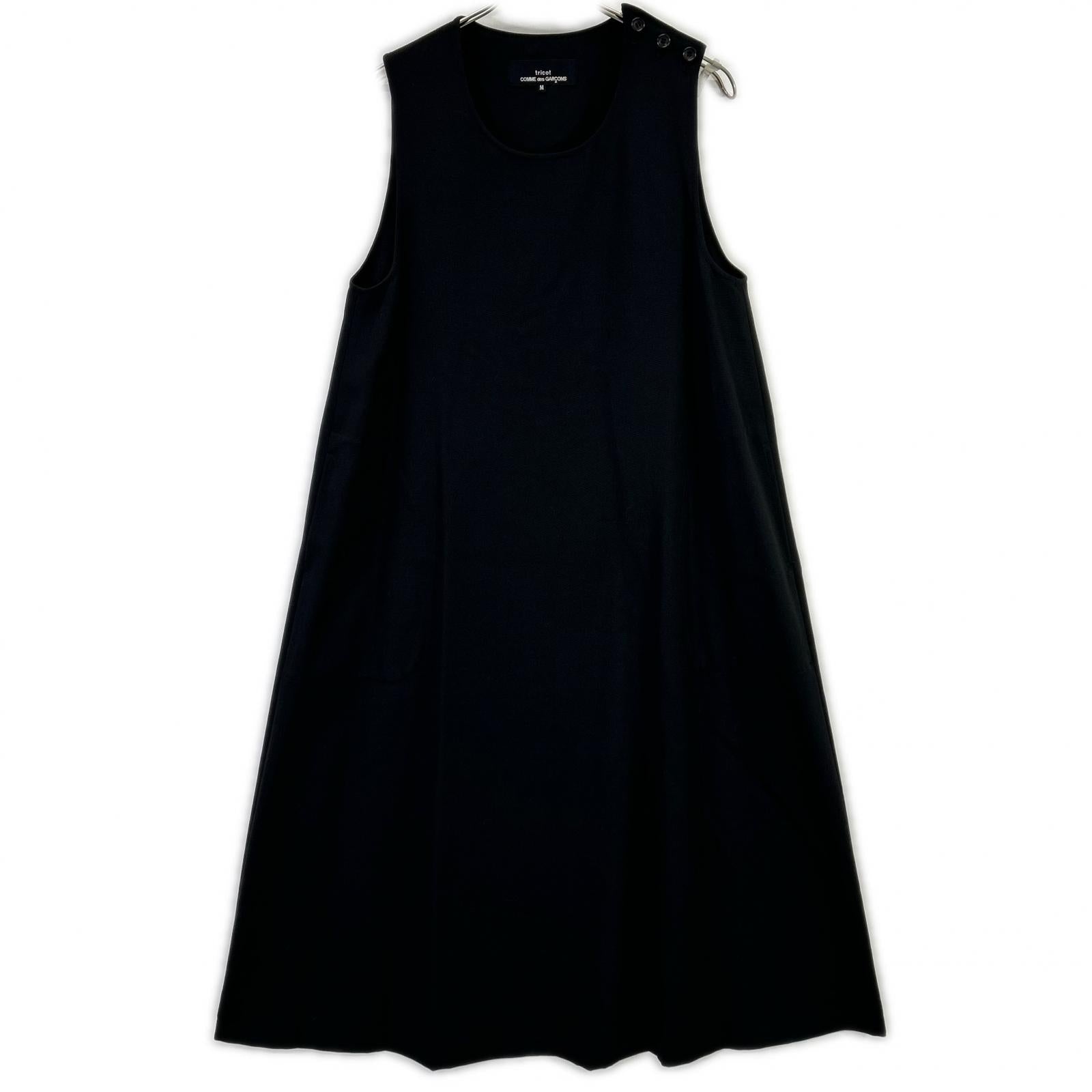 tricotCOMMEdesGARCONS トリココムデギャルソン 90s TA-08019M ブラック ノースリーブ フレアワンピース ワンピース