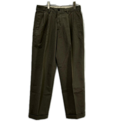 BrooksBrothers ブルックスブラザーズ ELLIOT グレー 2タック ワイドコットントラウザー ボトムス
