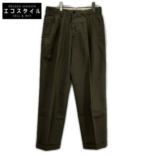BrooksBrothers ブルックスブラザーズ ELLIOT グレー 2タック ワイドコットントラウザー ボトムス