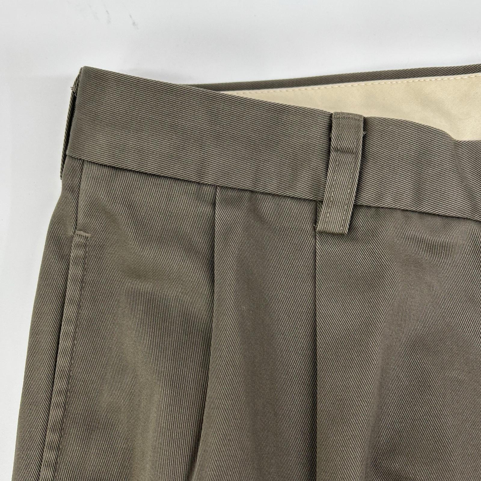 BrooksBrothers ブルックスブラザーズ ELLIOT グレー 2タック ワイドコットントラウザー ボトムス