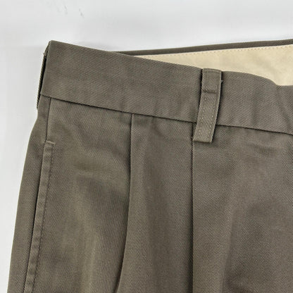 BrooksBrothers ブルックスブラザーズ ELLIOT グレー 2タック ワイドコットントラウザー ボトムス