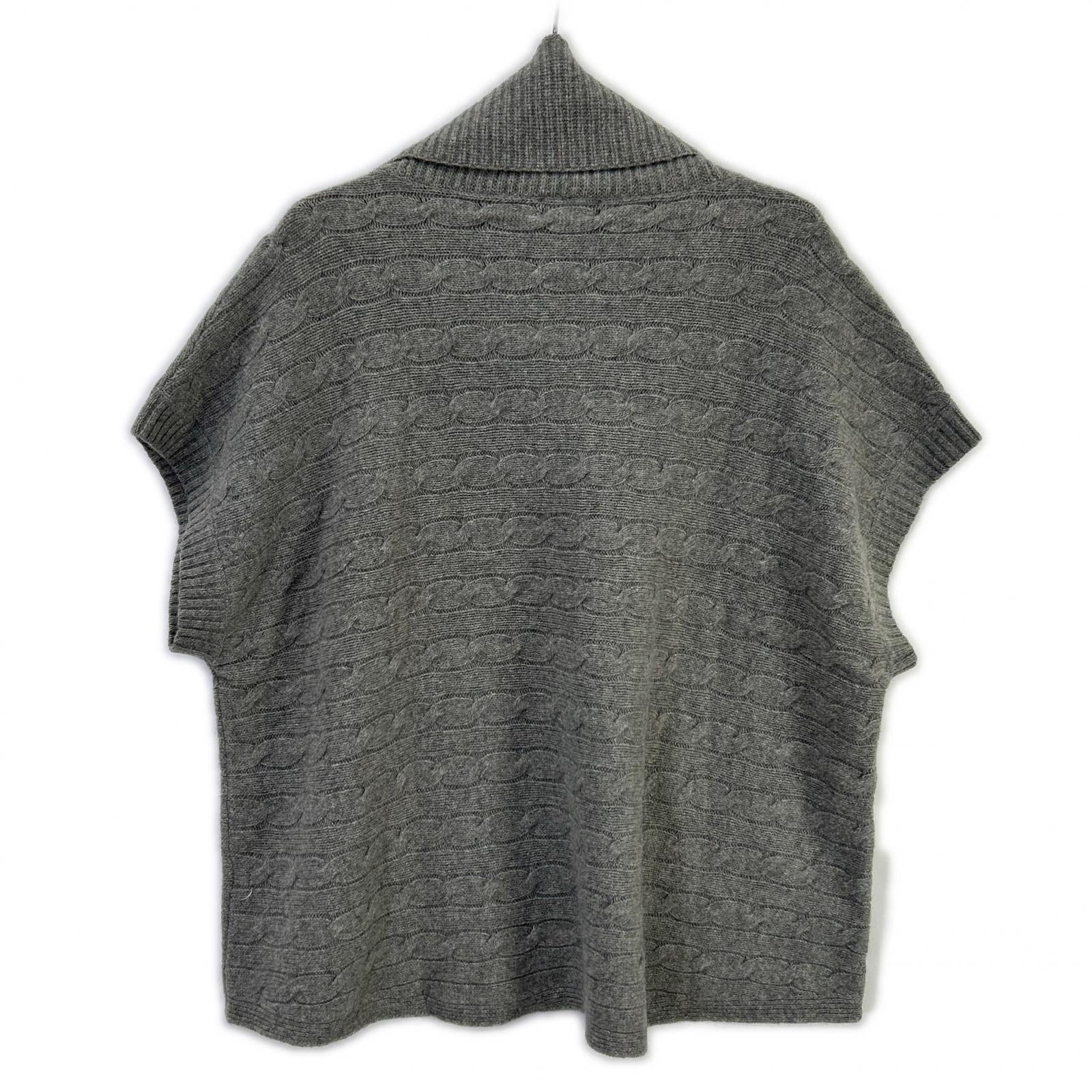 POLObyRalphLauren ポロラルフローレン メリノウール グレー アラン編み ハイネックハーフスリーブニット トップス