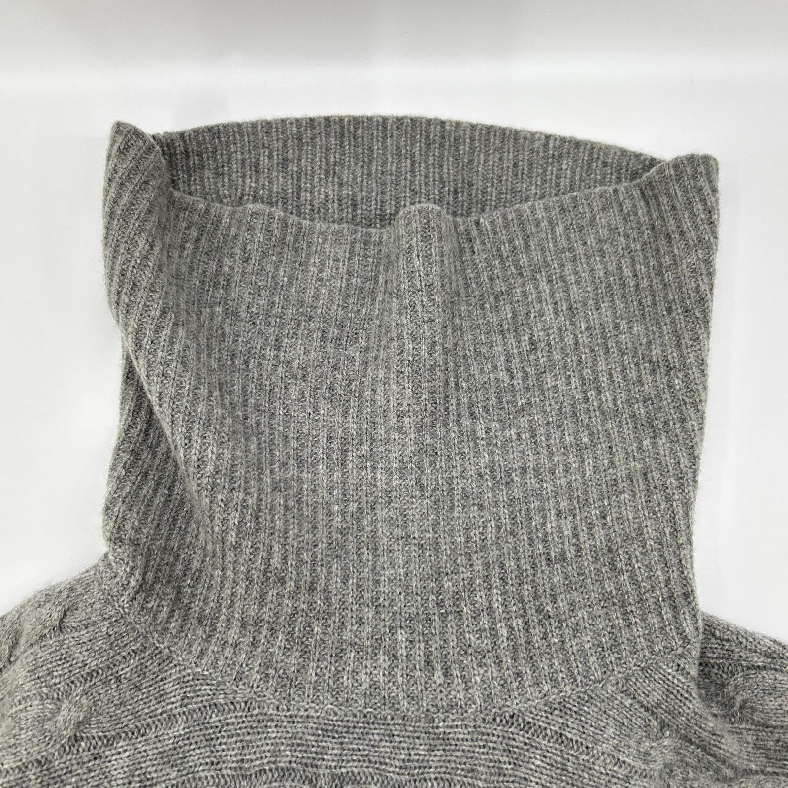 POLObyRalphLauren ポロラルフローレン メリノウール グレー アラン編み ハイネックハーフスリーブニット トップス