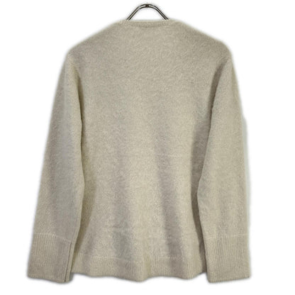 DES PRES Des Prés 22-02-44-02307 white fox cashmere V-neck pullover knit top