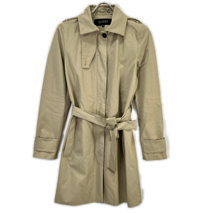 GUCCI グッチ 2010年製 257410 ベージュ ベルト付き ジップコート コート