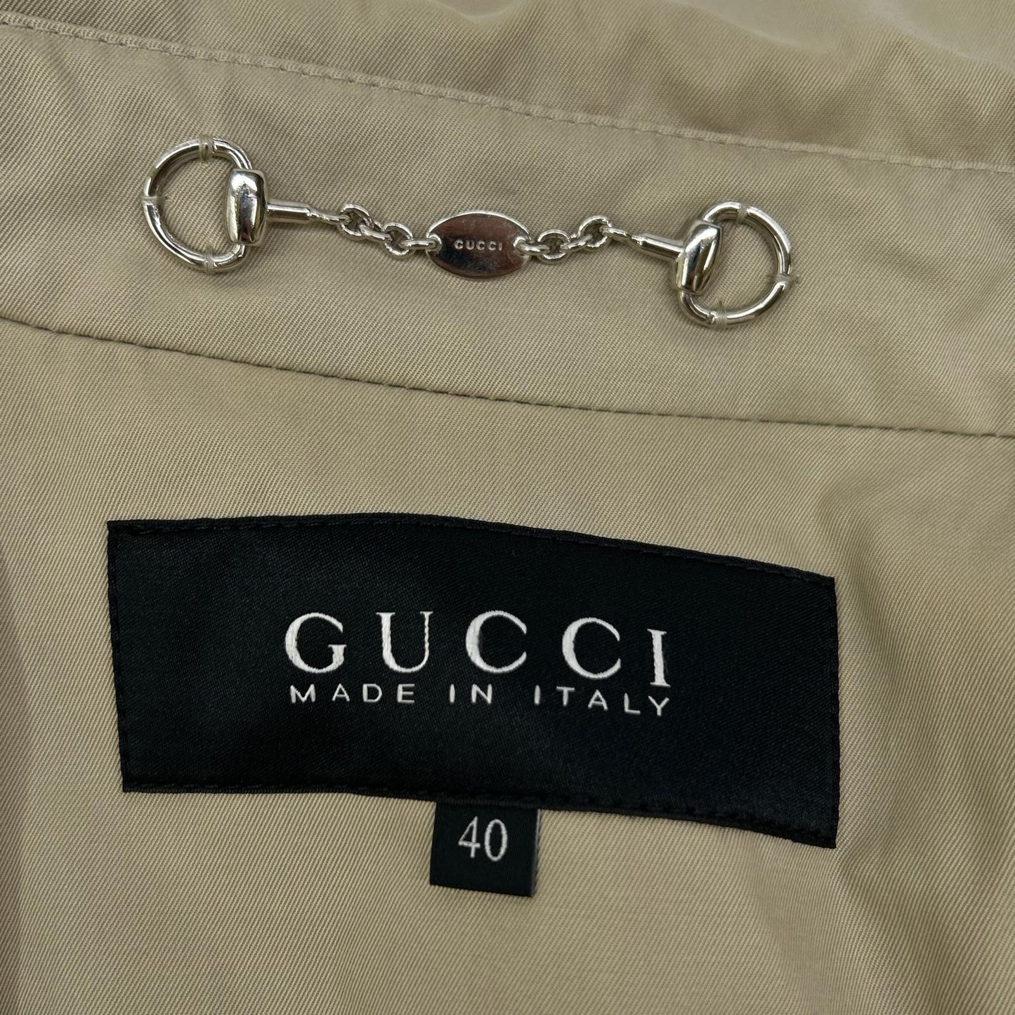 GUCCI グッチ 2010年製 257410 ベージュ ベルト付き ジップコート コート