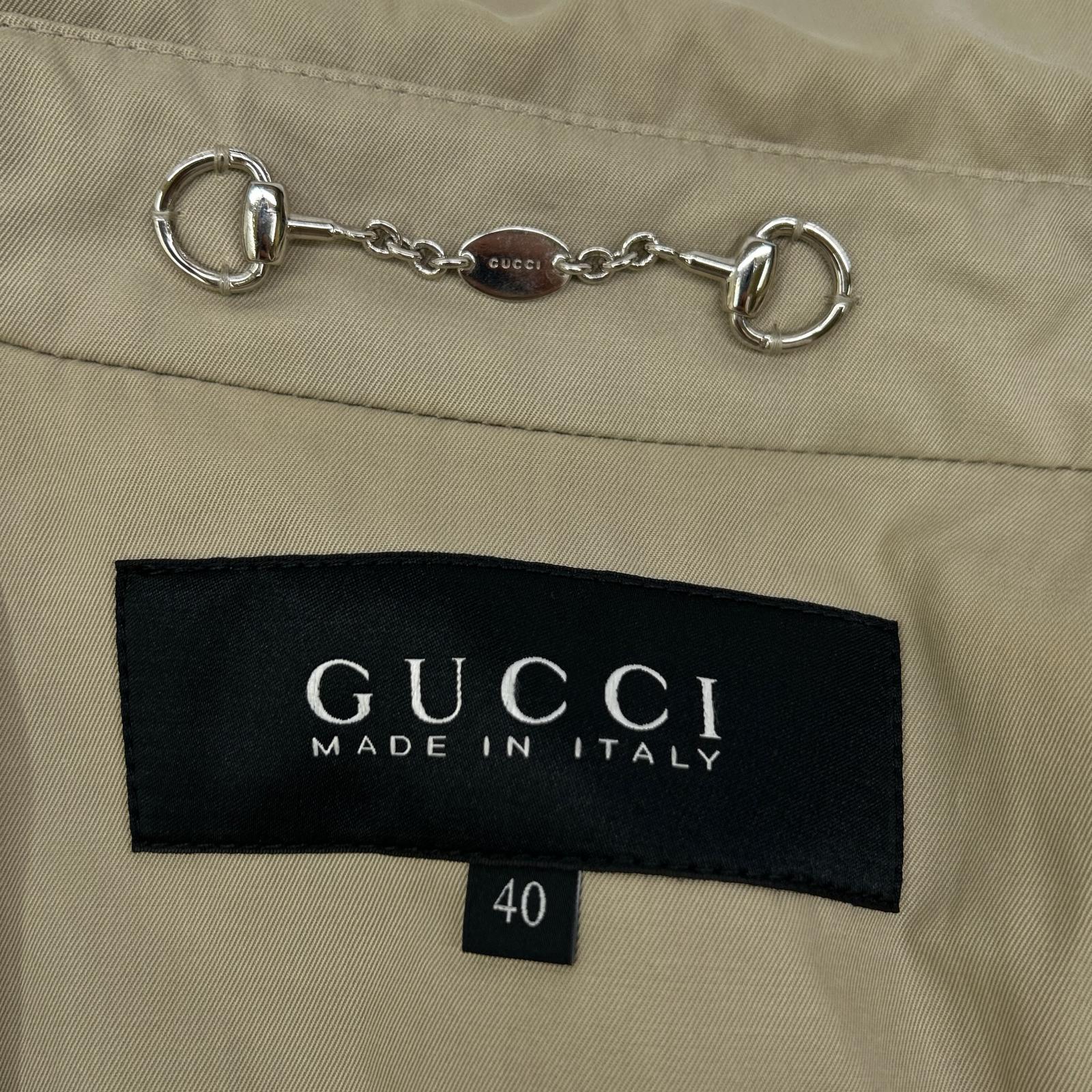 GUCCI グッチ 2010年製 257410 ベージュ ベルト付き ジップコート コート
