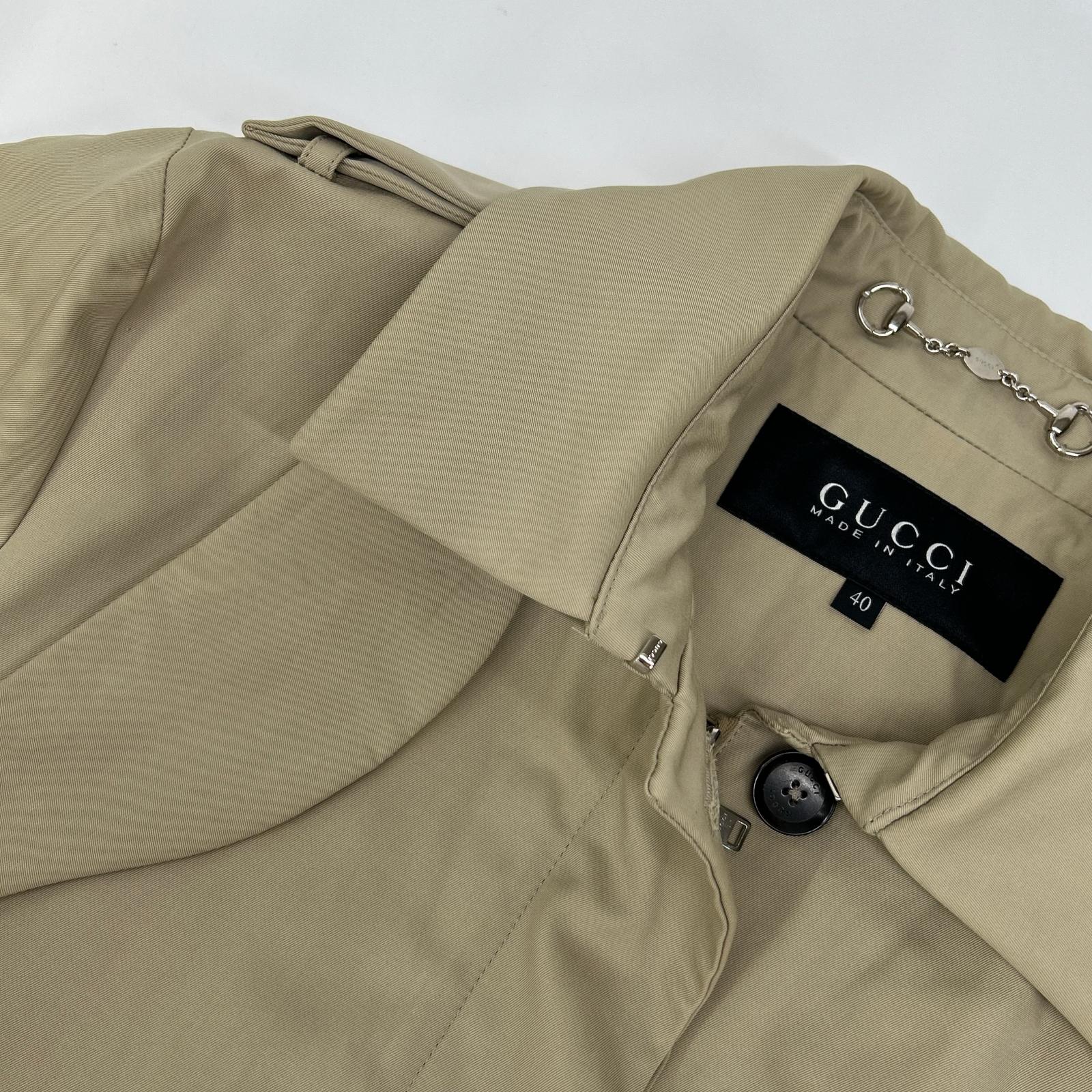 GUCCI グッチ 2010年製 257410 ベージュ ベルト付き ジップコート コート