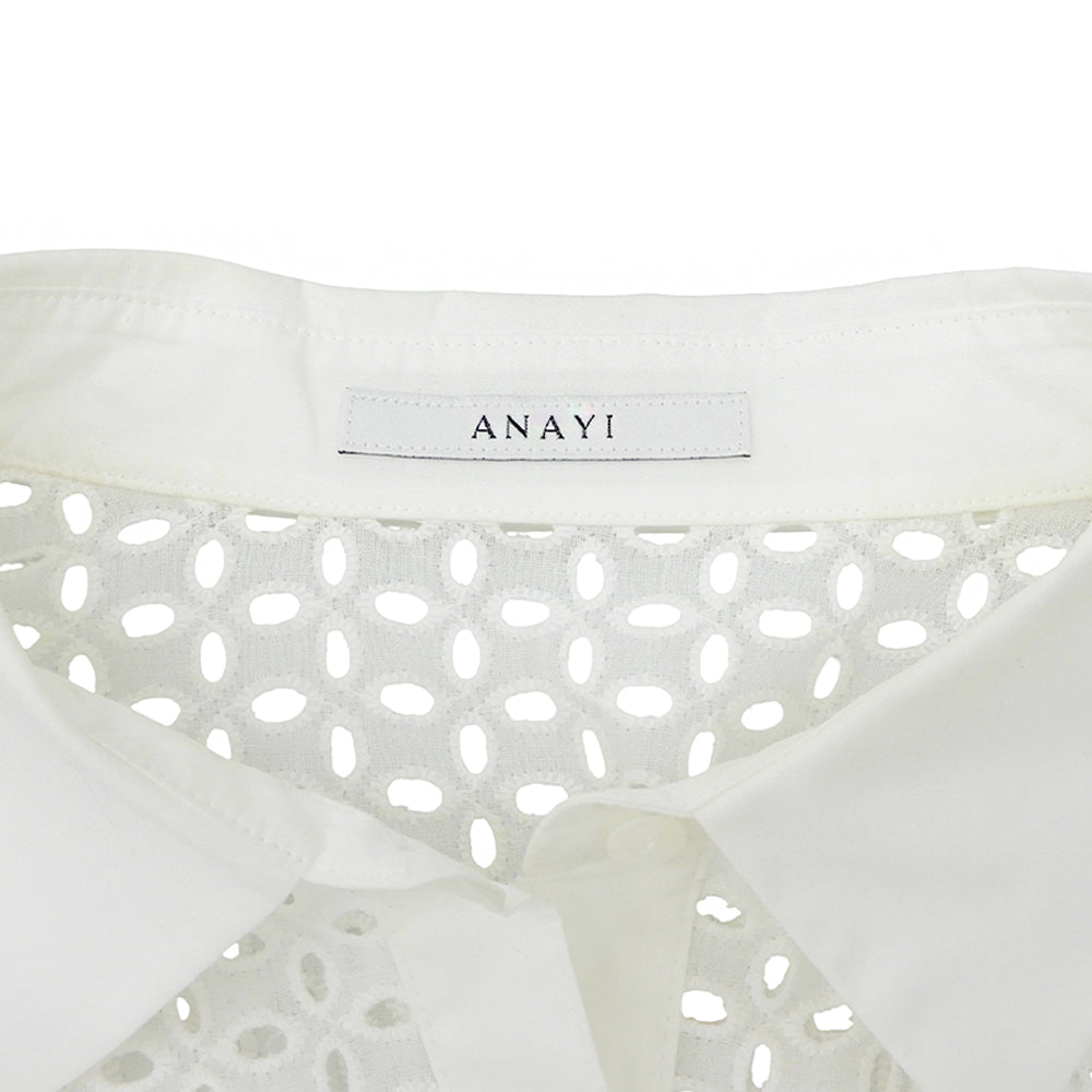 ANAYI アナイ ペチコート付 カットワークレース ワンピース レディース ホワイト 38 102417-14 ワンピース