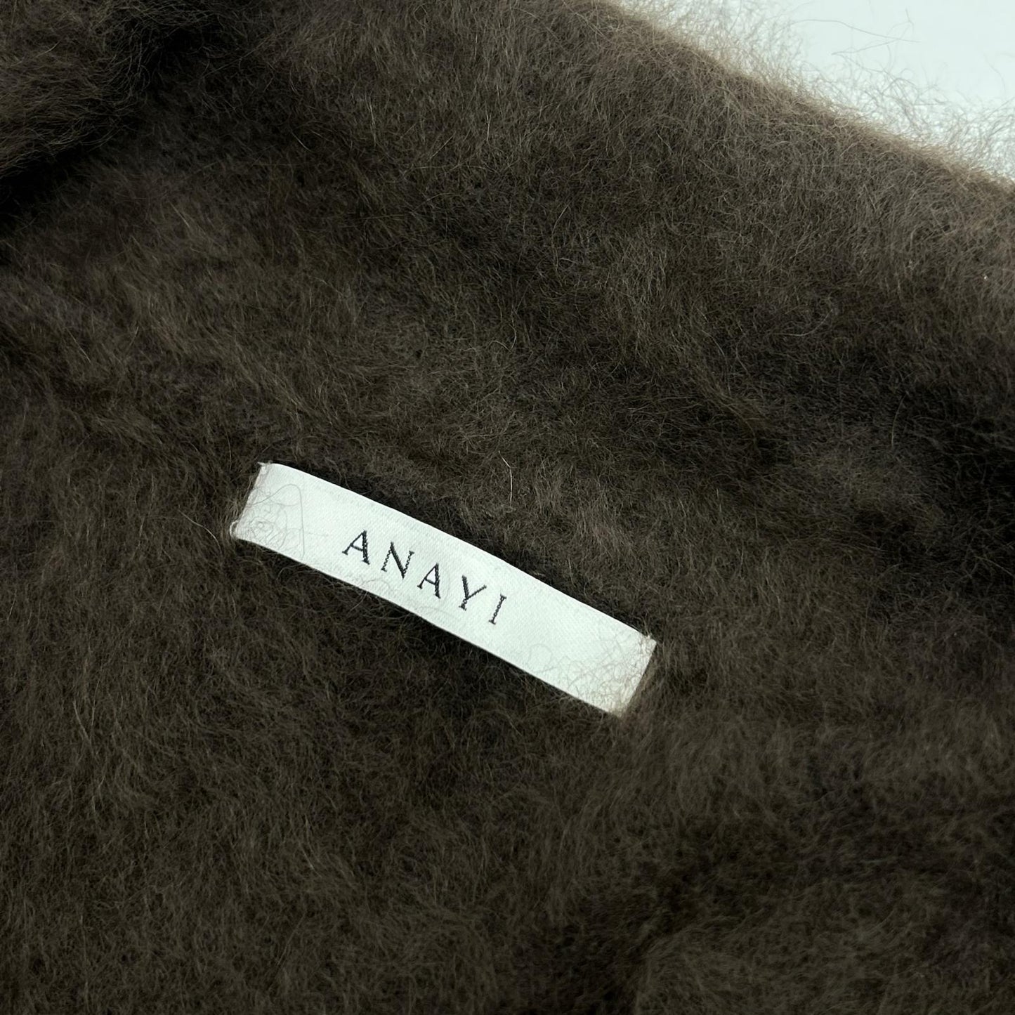 ANAYI アナイ 101928-16 ブラウン ファー 前開きロングカーディガン トップス