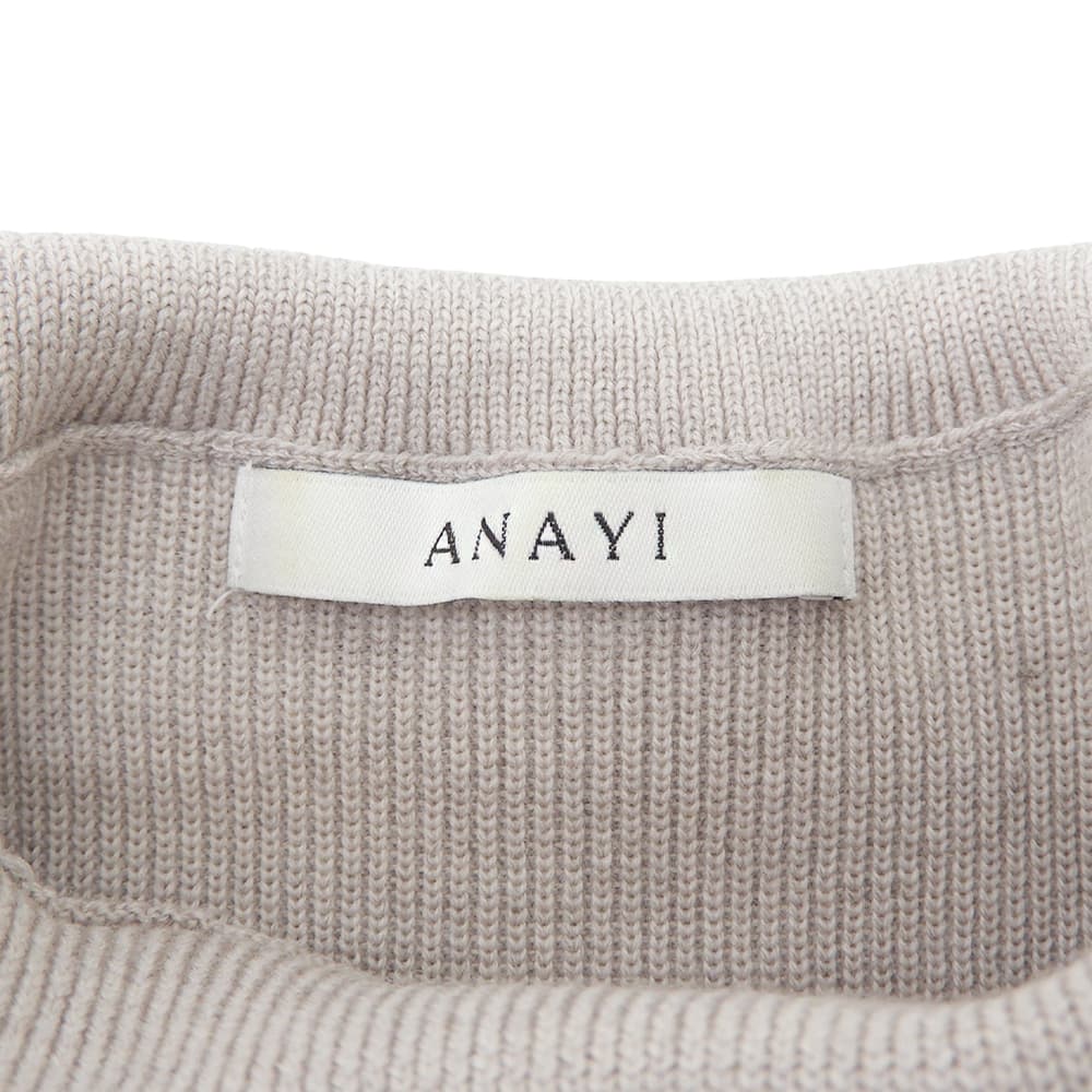 ANAYI アナイ ハイネックノースリーブ リブ ワンピース レディース ベージュ系 38 102127-14 ワンピース