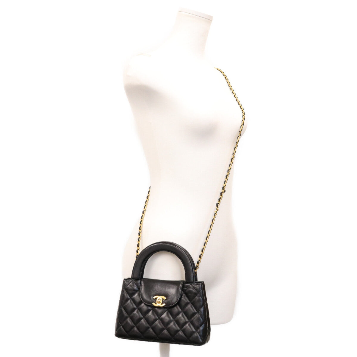 CHANEL シャネル AS4416 黒 カーフ マトラッセ ミニショッピングバッグ ショルダーバッグ ショルダーバッグ