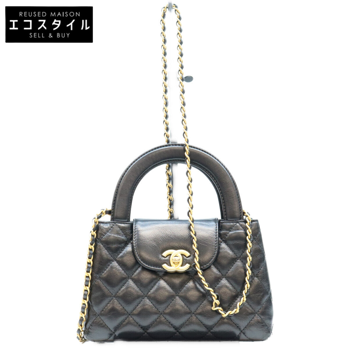 CHANEL シャネル AS4416 黒 カーフ マトラッセ ミニショッピングバッグ ショルダーバッグ ショルダーバッグ