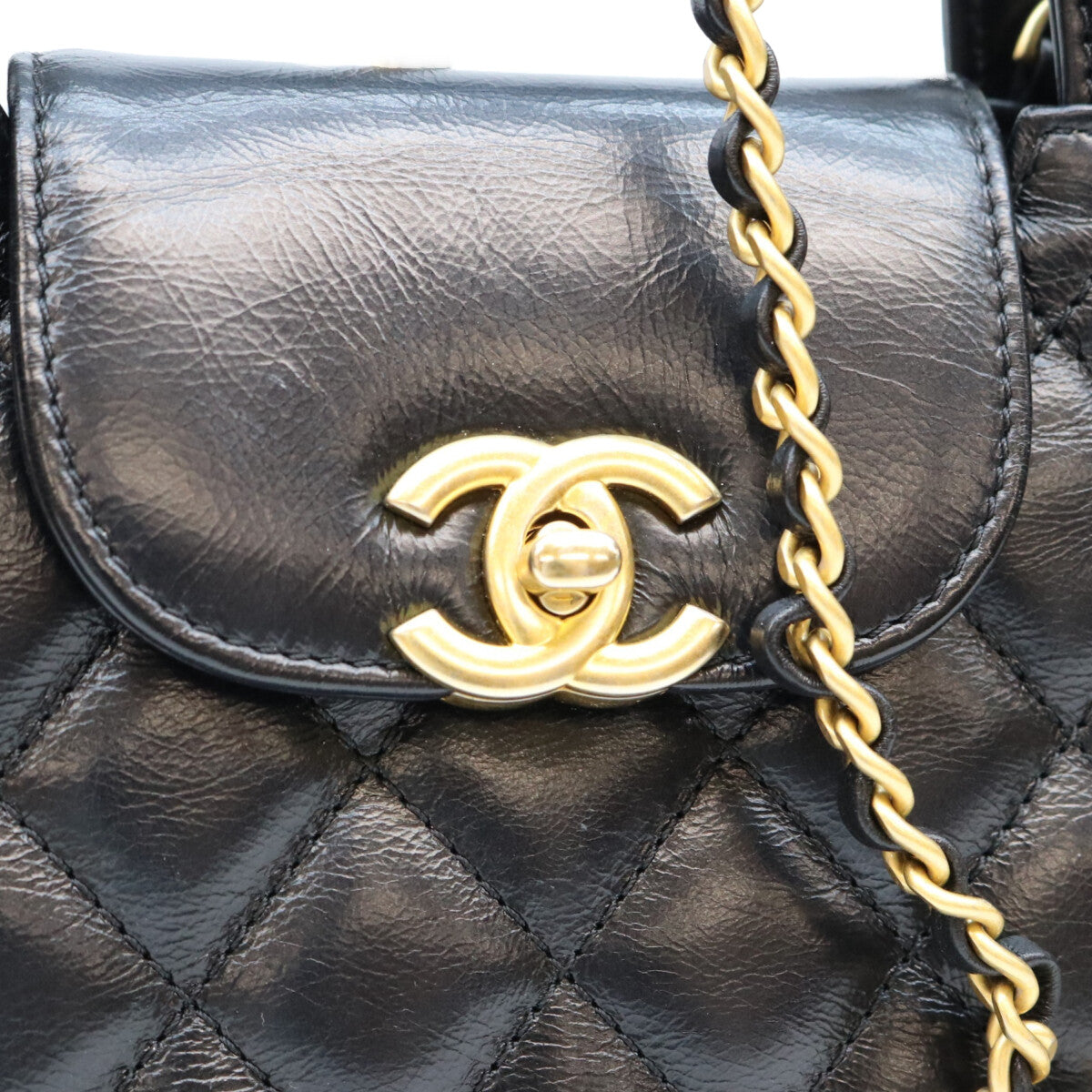 CHANEL シャネル AS4416 黒 カーフ マトラッセ ミニショッピングバッグ ショルダーバッグ ショルダーバッグ