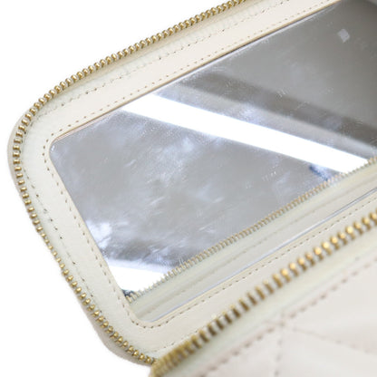 CHANEL シャネル AP3315 白 ラム チェーントップハンドル G金具 バニティ ショルダーバッグ ショルダーバッグ