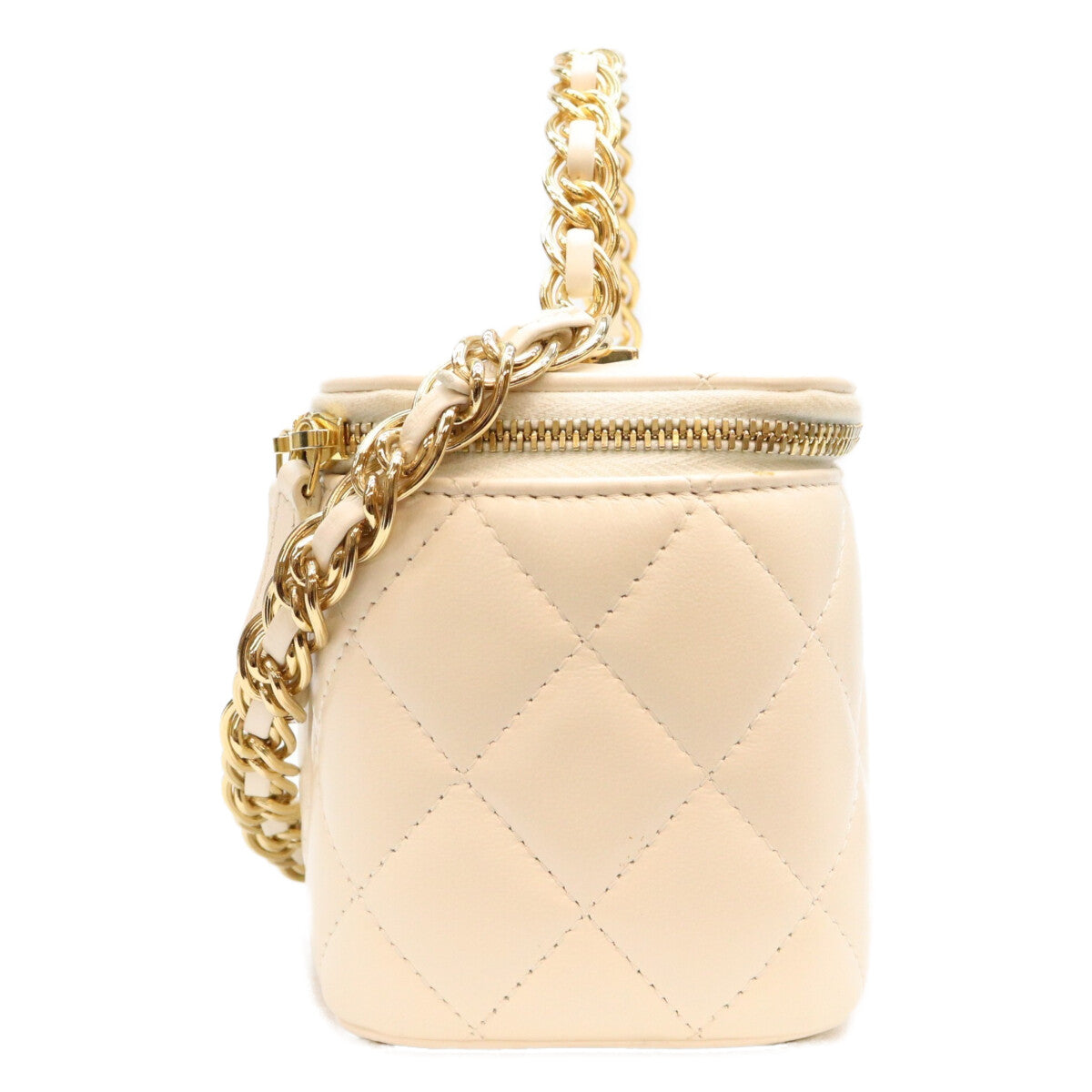 CHANEL シャネル AP3315 白 ラム チェーントップハンドル G金具 バニティ ショルダーバッグ ショルダーバッグ