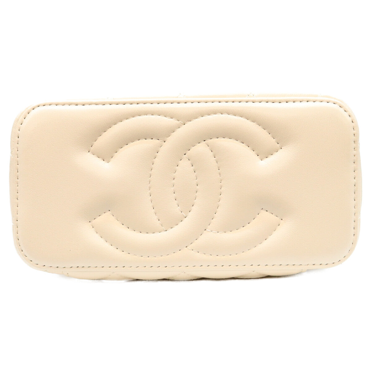 CHANEL シャネル AP3315 白 ラム チェーントップハンドル G金具 バニティ ショルダーバッグ ショルダーバッグ