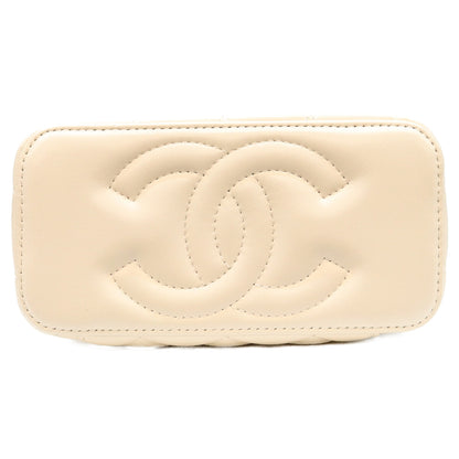 CHANEL シャネル AP3315 白 ラム チェーントップハンドル G金具 バニティ ショルダーバッグ ショルダーバッグ