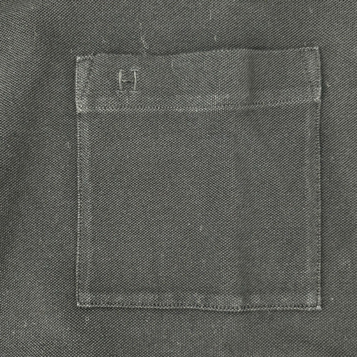 HERMES エルメス ブラック Hロゴ刺繍 ポケット Tシャツ トップス