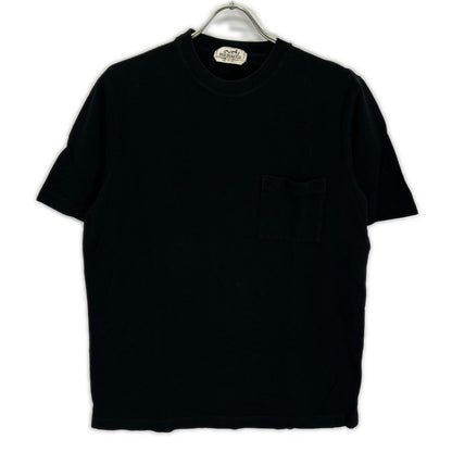 HERMES エルメス ブラック Hロゴ刺繍 ポケット Tシャツ トップス