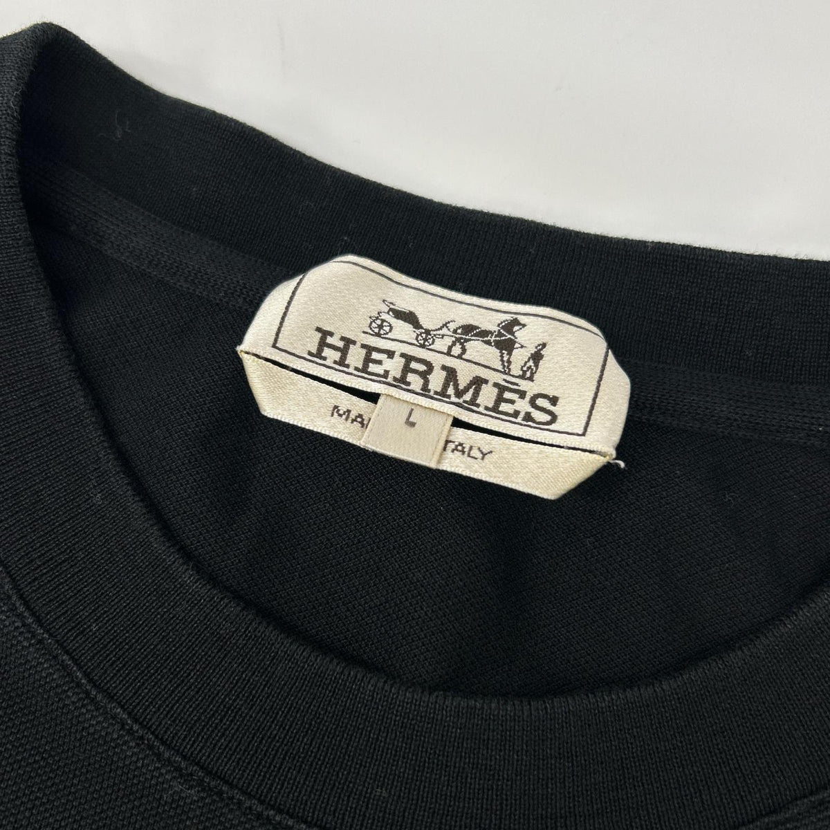 HERMES エルメス ブラック Hロゴ刺繍 ポケット Tシャツ トップス