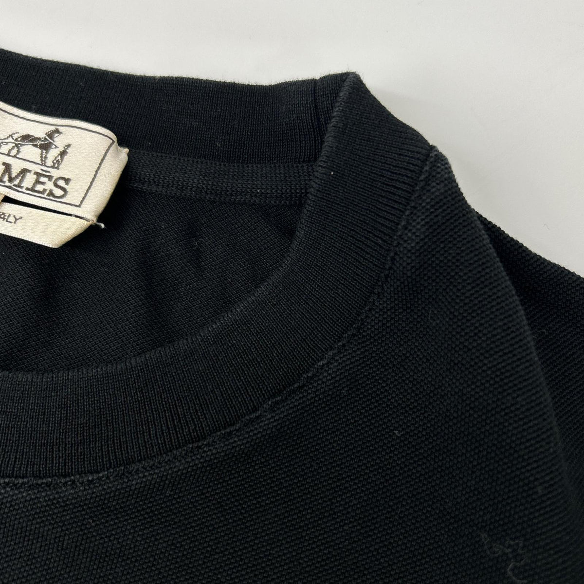 HERMES エルメス ブラック Hロゴ刺繍 ポケット Tシャツ トップス